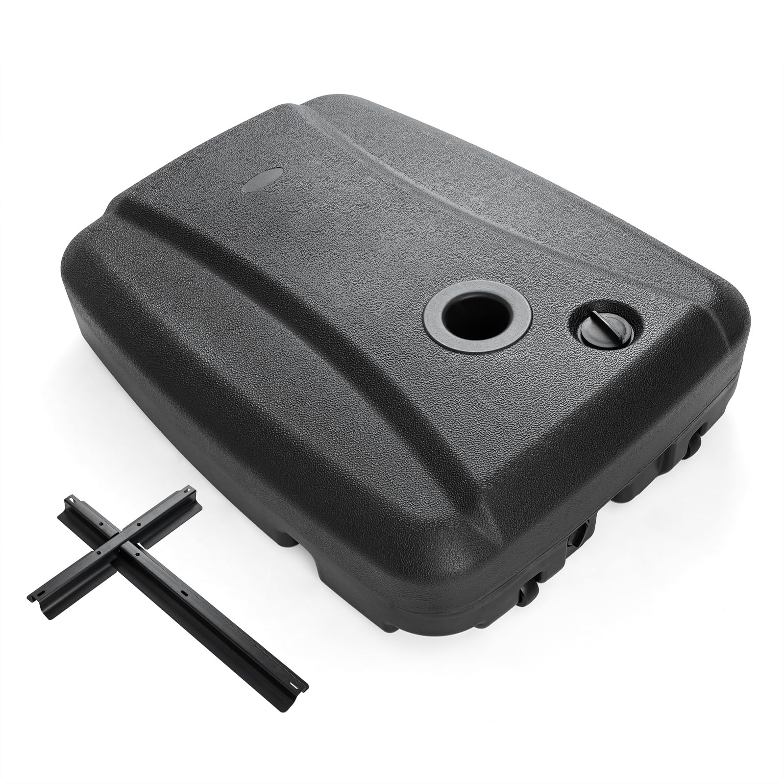 Tangkula Cantilever 220 Lbs HDPE Offset Umbrella Stand with Crossbar